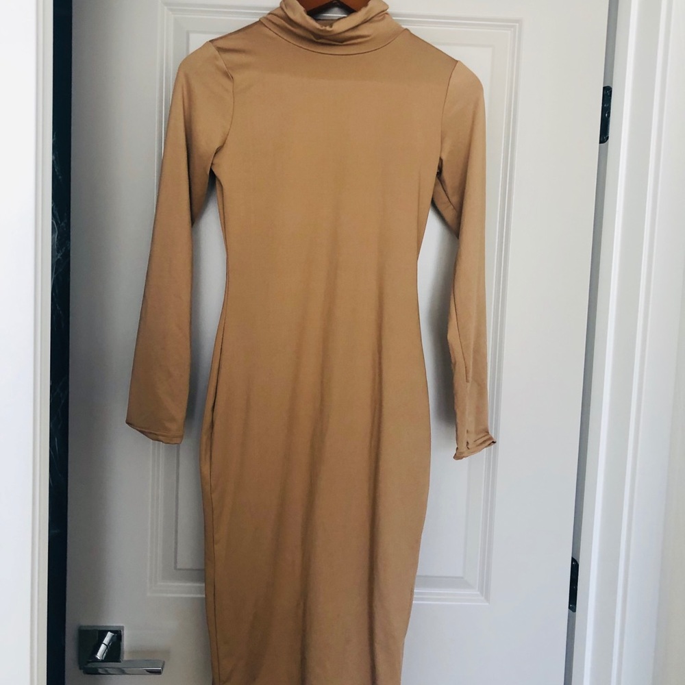 Beige bodycon dress
